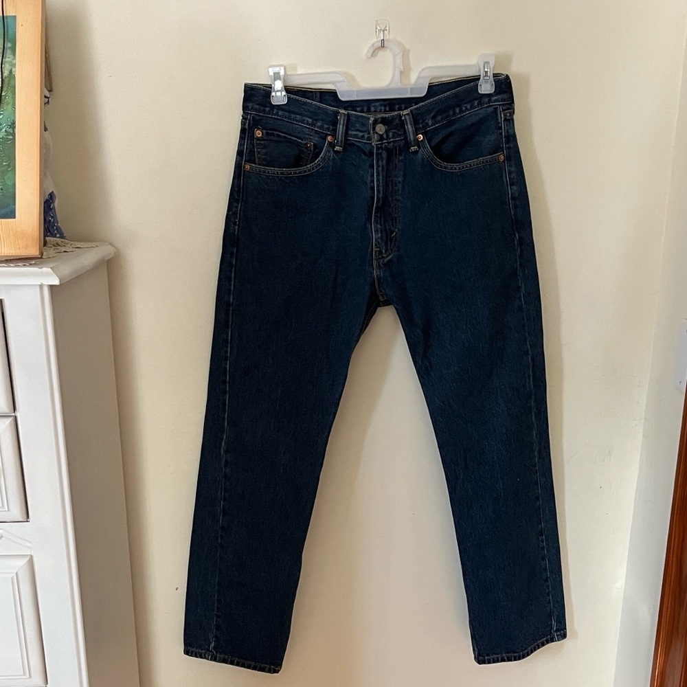 Levi's Dark Blue Men's Straight Jeans 505 35”x32”